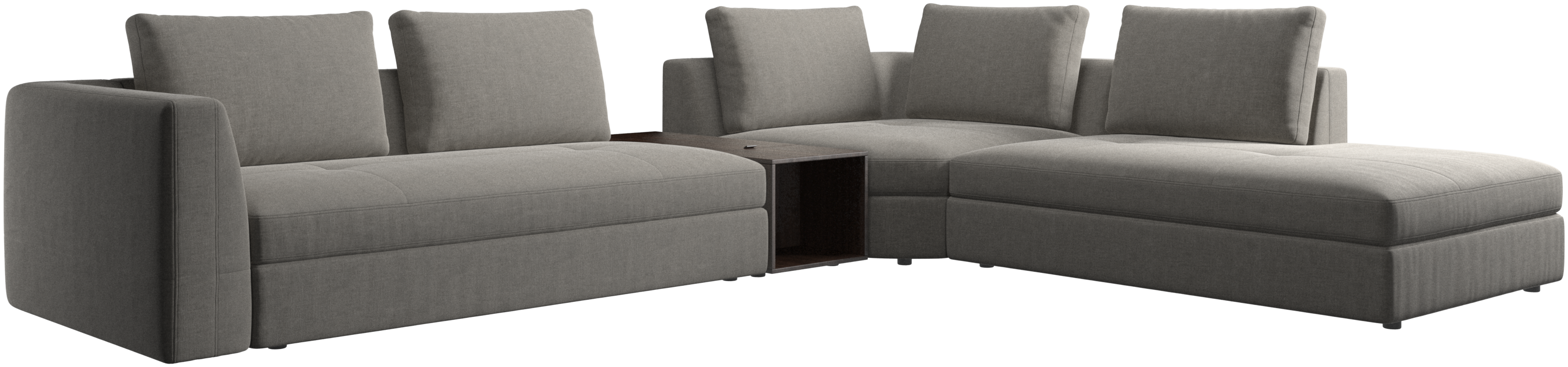 Bergamo コーナーソファ（ラウンジングユニット・プーフ・収納付き